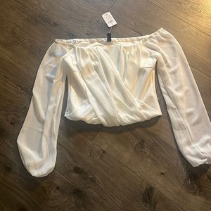 Off the shoulder white blouse